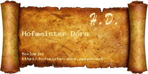 Hofmeister Dóra névjegykártya