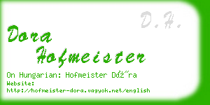 dora hofmeister business card